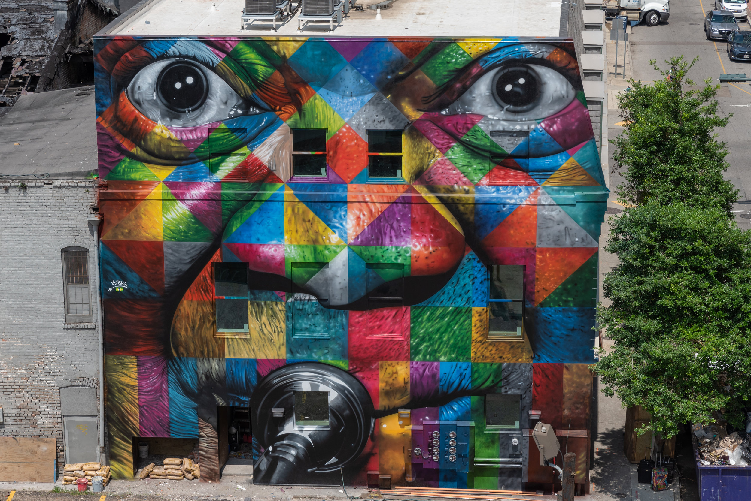 Eduardo Kobra's "Satchmo" mural at The Rampart Hotel (Copy) (Copy) (Copy)