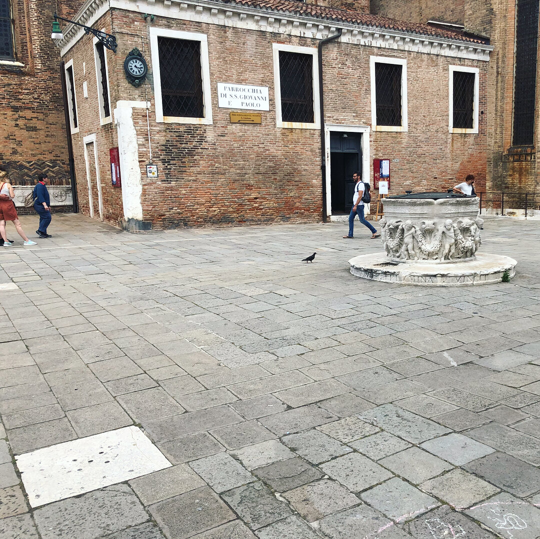 On a recent &ldquo;Saving Venice&rdquo; water tour, learned about the now abandoned #rainwater / #stormwater #harvesting systems installed within the plazas (or Campos) dotted throughout the City.  The water filtered through a subsurface sand layer b
