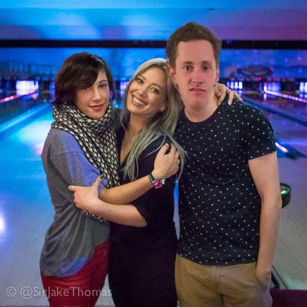 Just three pals knockin' back some pins!
