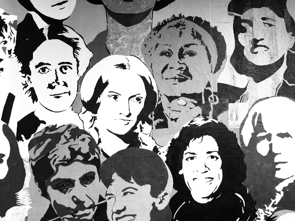 Detail of "Work in Progress" mural currently on exhibition at UMOCA