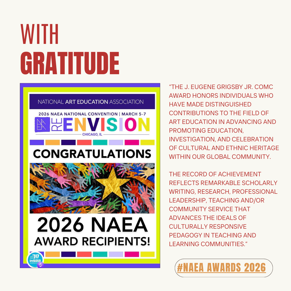 NAEA National Award Recipient 2026