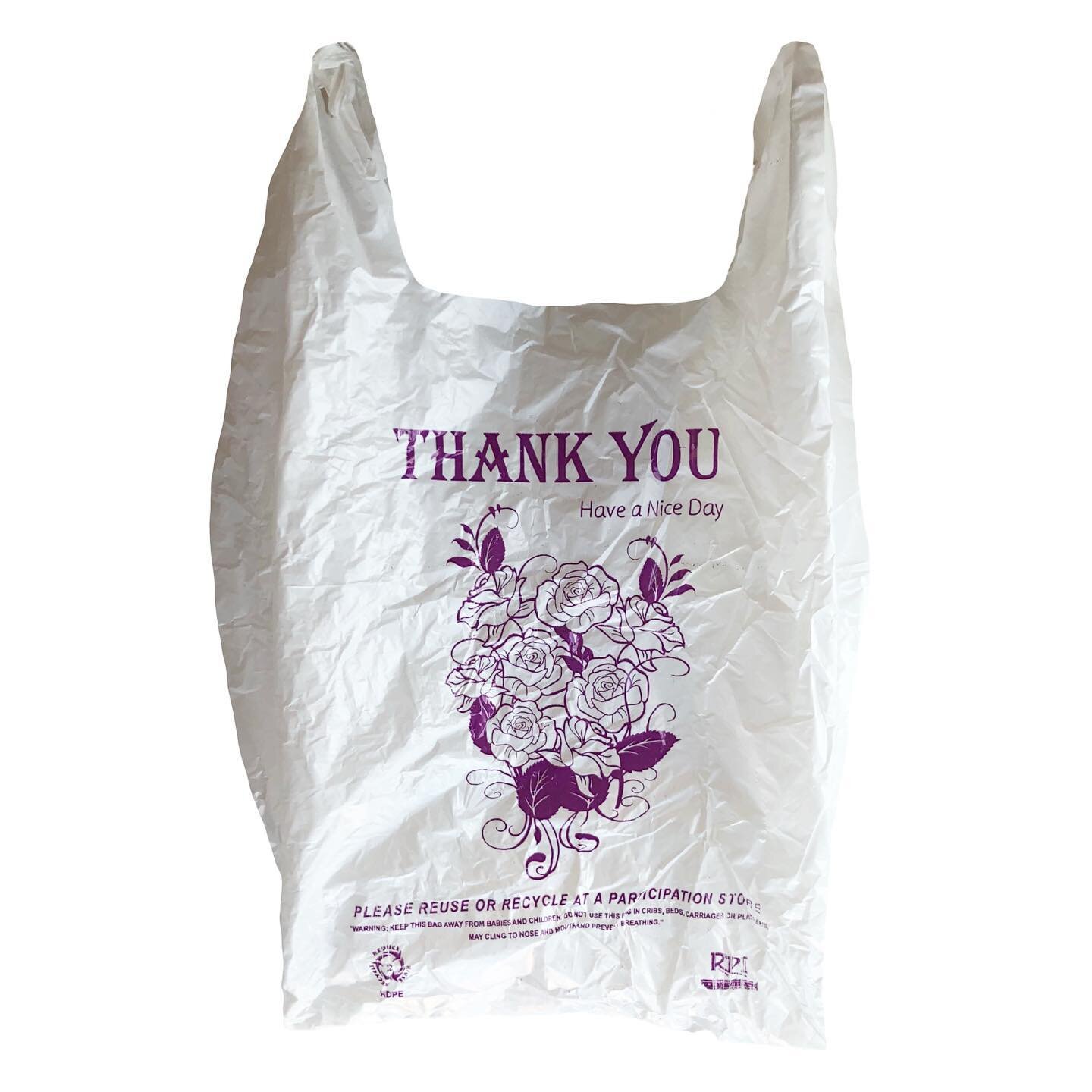 The bag with a new purple bouquet