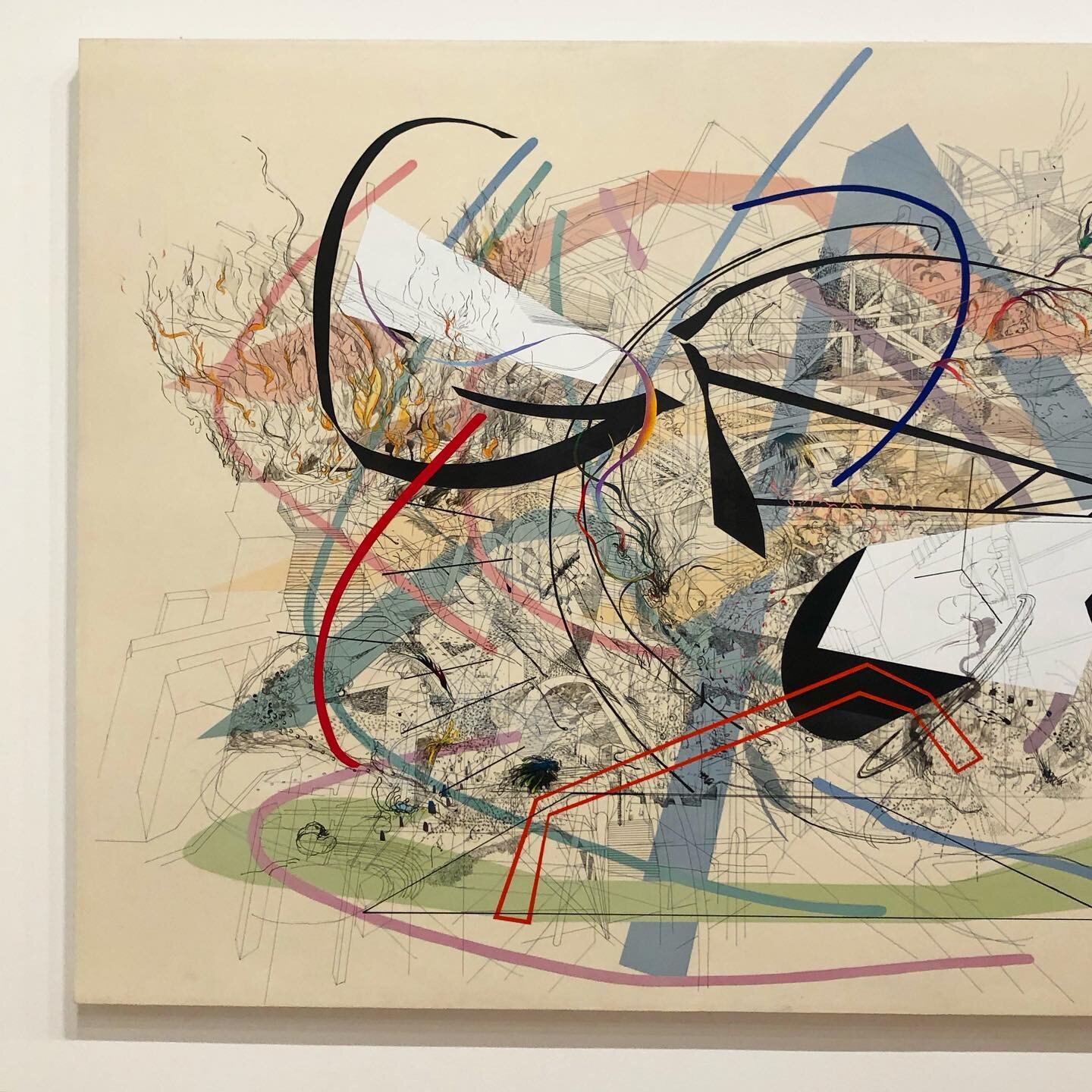 Julie Mehretu on view at the @whitneymuseum . Now &mdash;&gt; Aug 8
