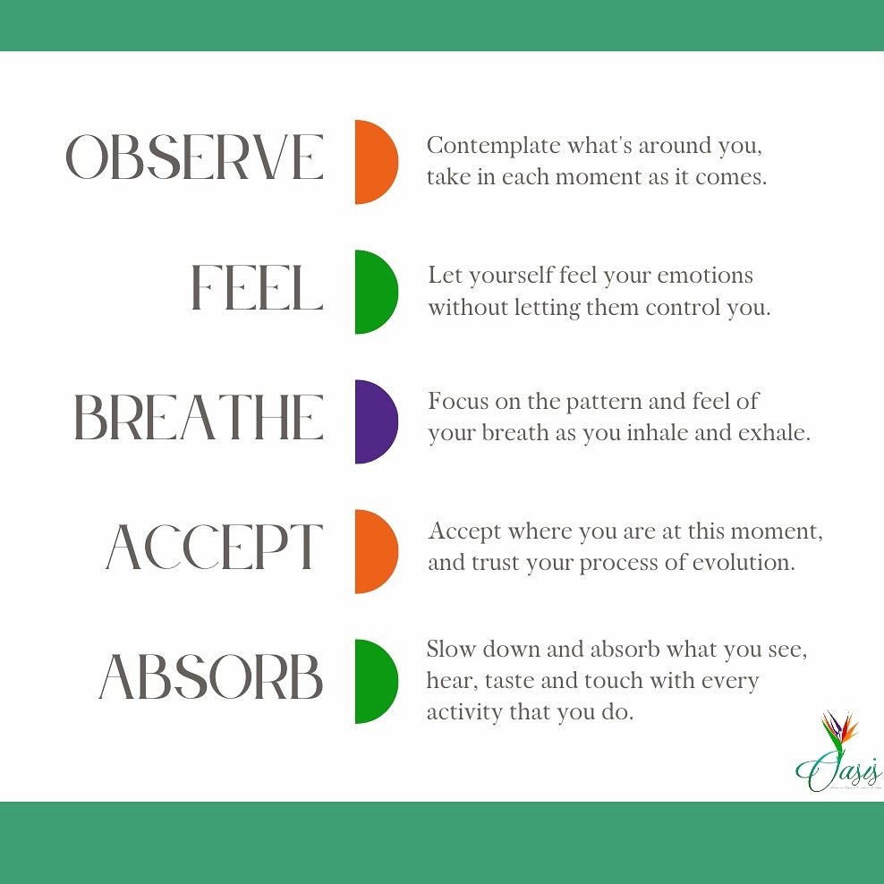 🌿 At Oasis WSFC, we believe in the power of the present moment. Take a moment each day to truly observe, feel, breathe, accept, and absorb your surroundings. This mindfulness practice is a vital part of your healing journey. Embrace the now and let 