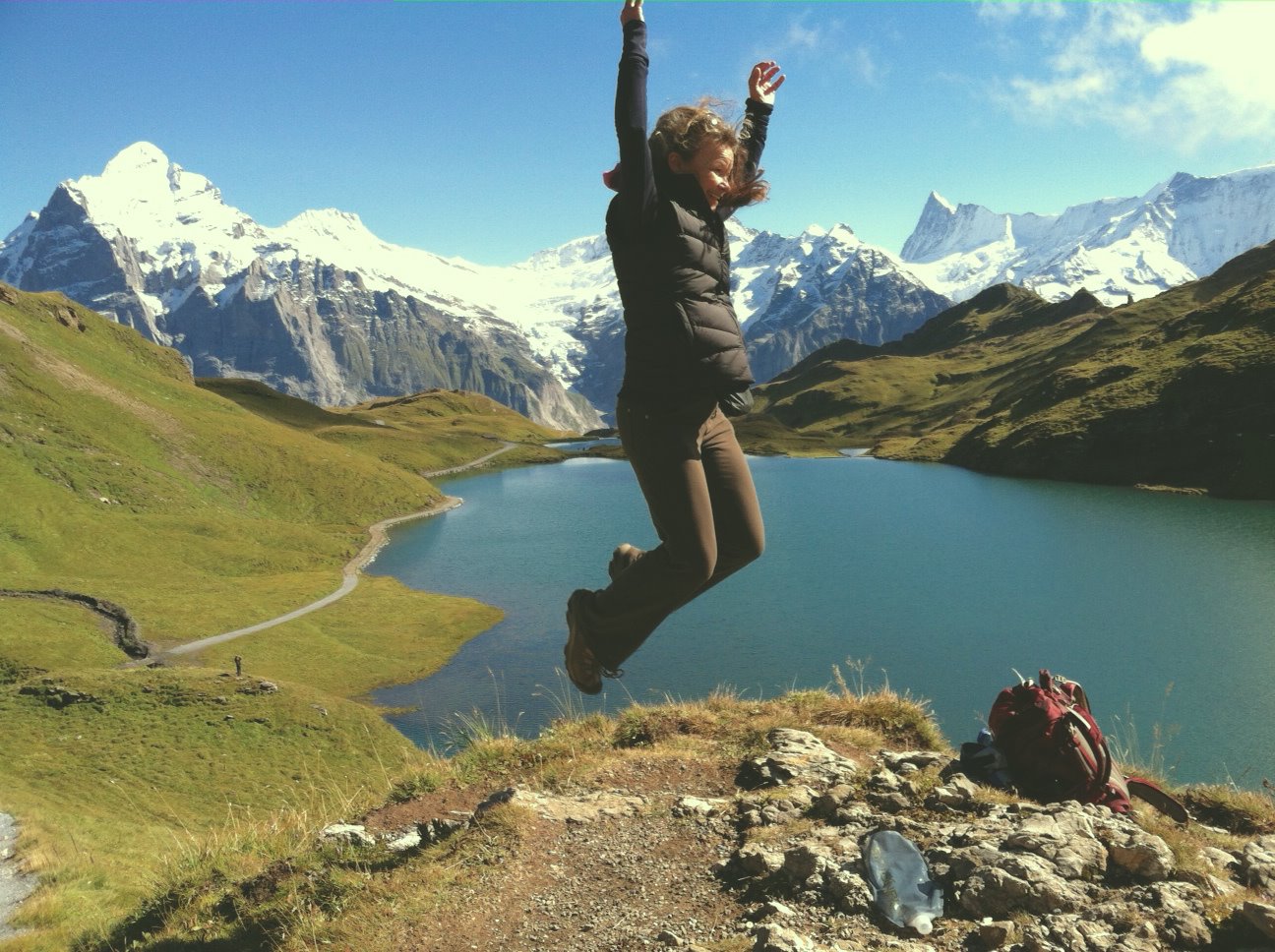 Breaking free on a hike in Switzerland!