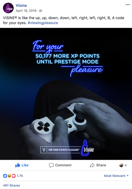    We also tailored messages around Visine usage occasions, like staring at Pinterest all night or playing 19 straight hours of video games. 