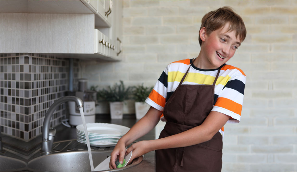 Help wash dishes