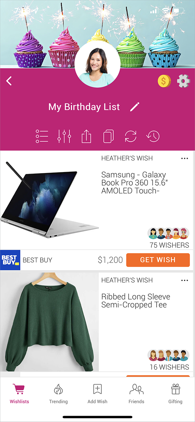 View a Particular Wishlist 3