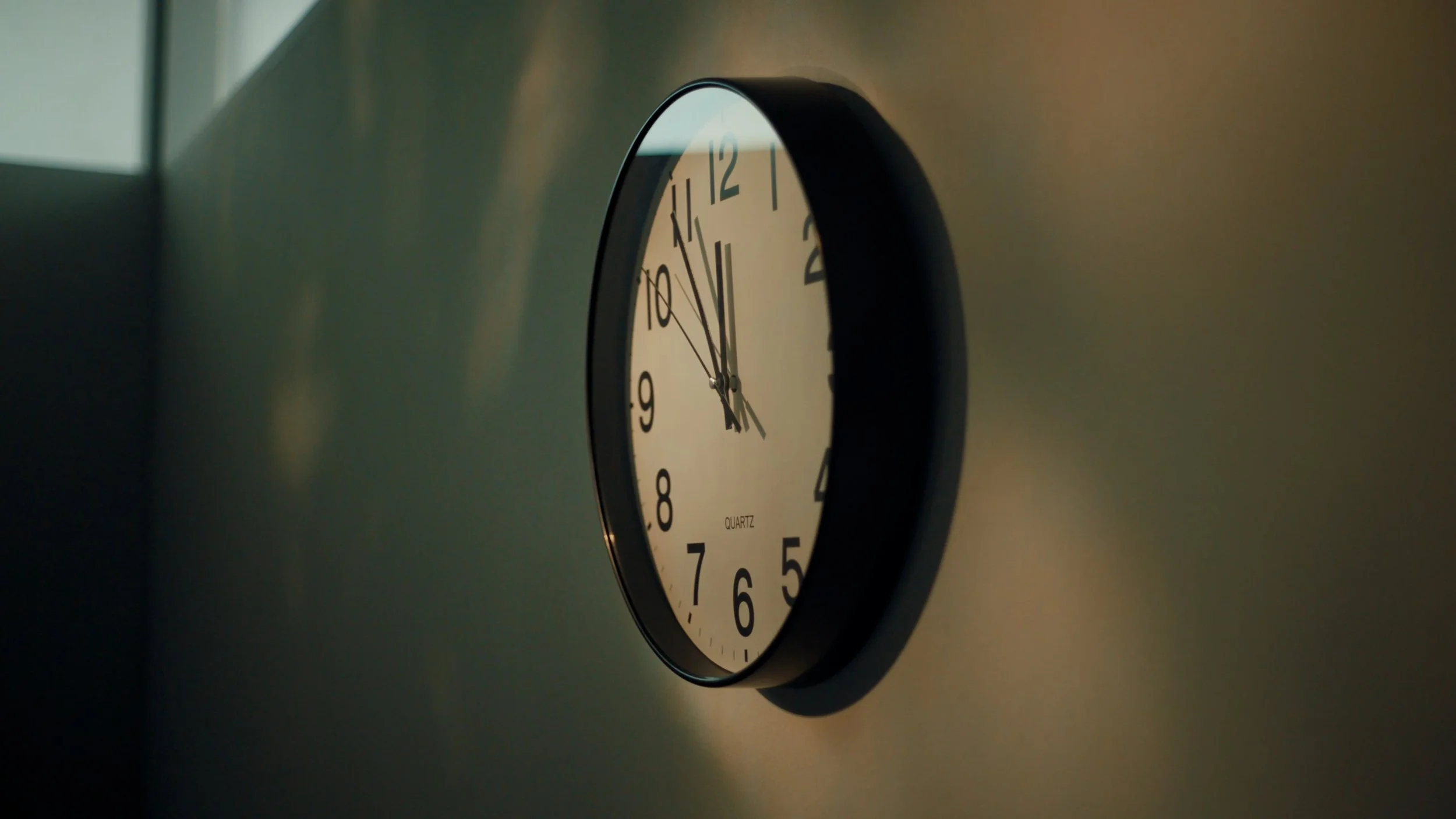 Wall Clock Close-Up in Washroom | Toronto Commercial Cinematographer Shae Paterson