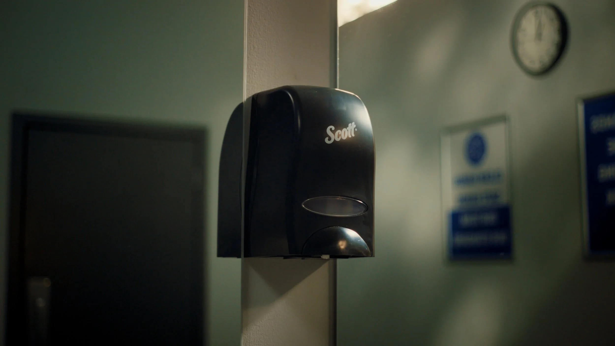 Scott Dispenser Mounted in Commercial Washroom | Toronto Cinematographer Shae Paterson