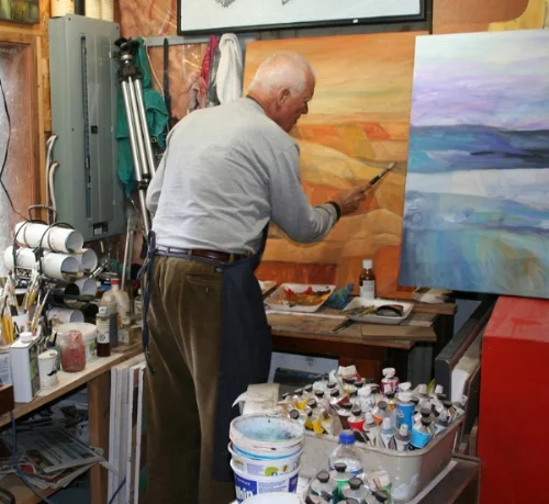 Bob at work in the painting section of the studio