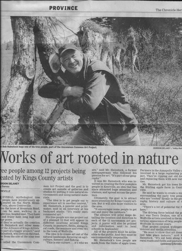 Bob's work in public art and environment art got the attention of the provincial newspaper.