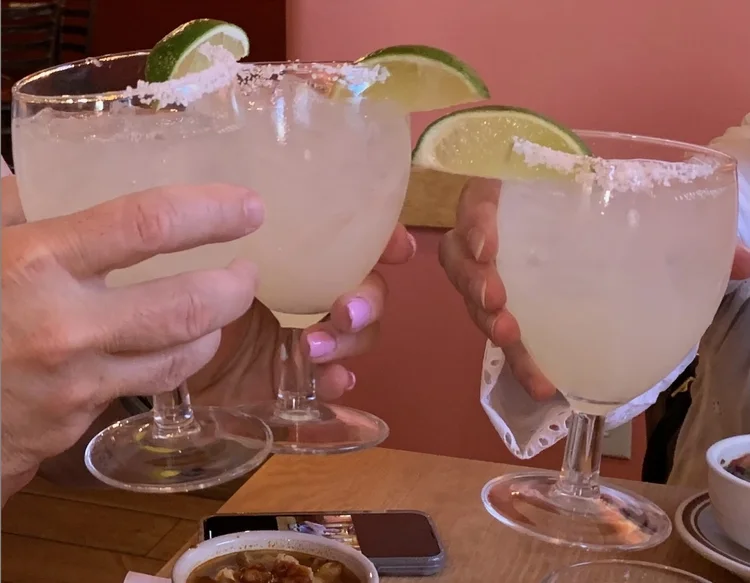 Guests toasting margaritas on the Official Santa Fe Margarita Trail tour