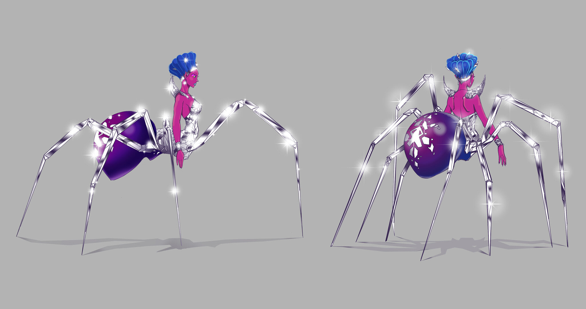  Spider form back and side views 