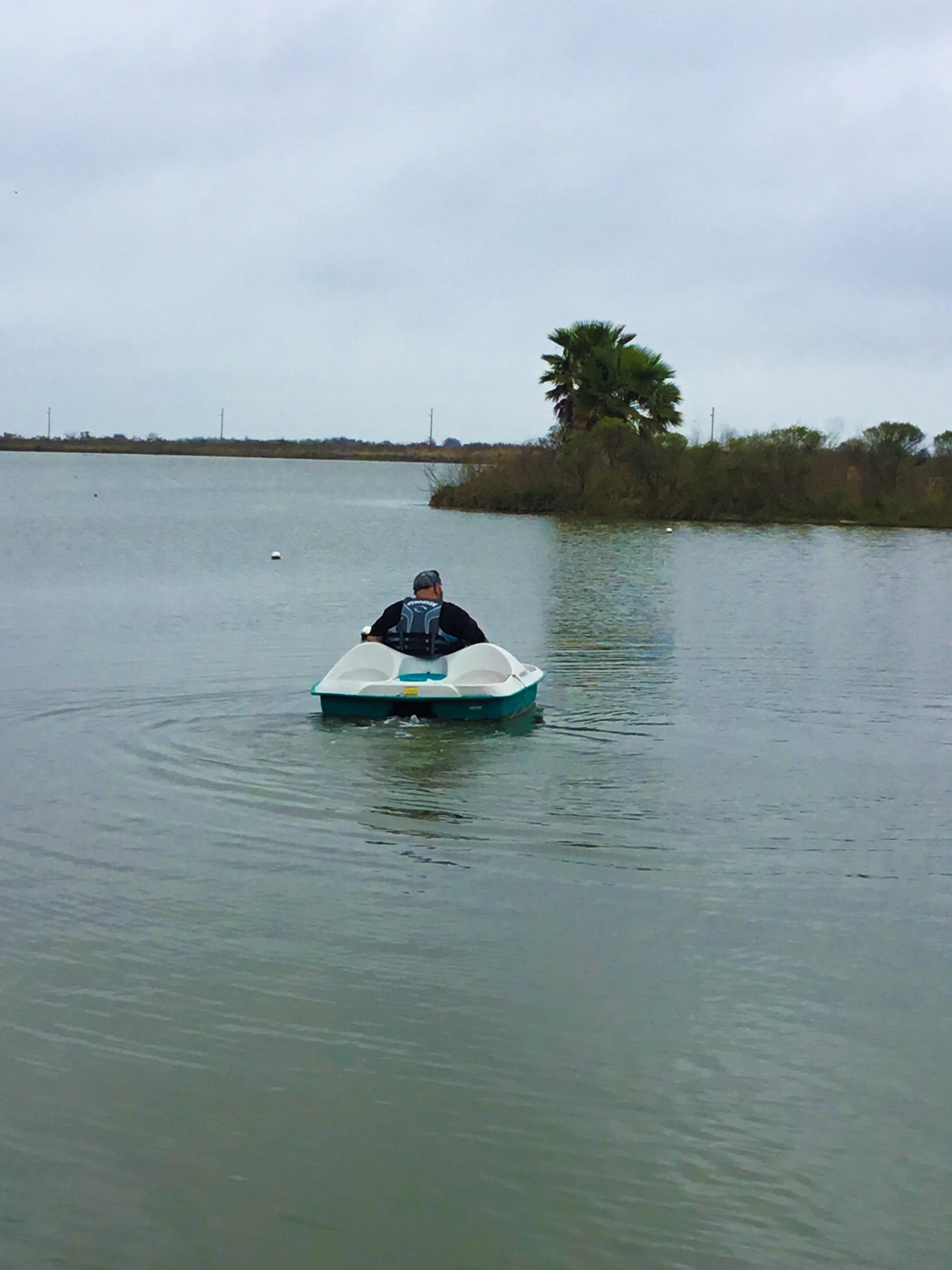 Hubby on his way to check the crab trap.