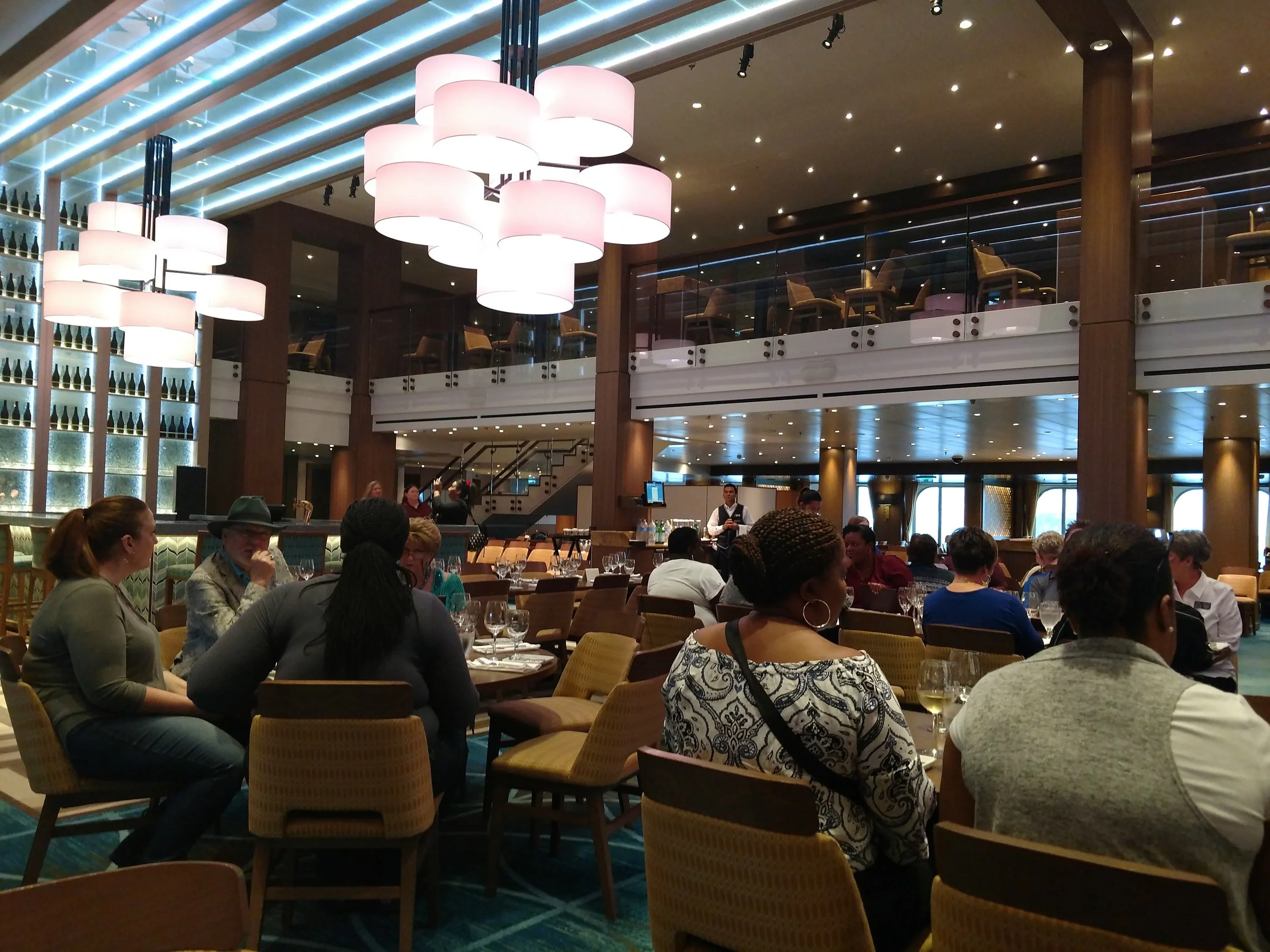 Inside the dining room during a travel agent event.