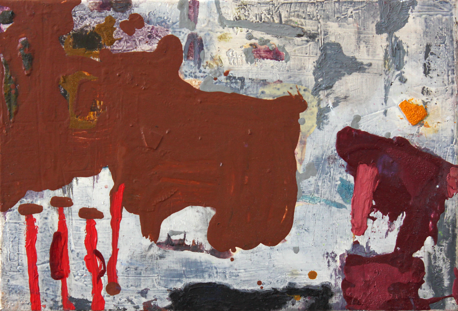 Oblique city . Oil on linen. 10" x 15". 2013. 