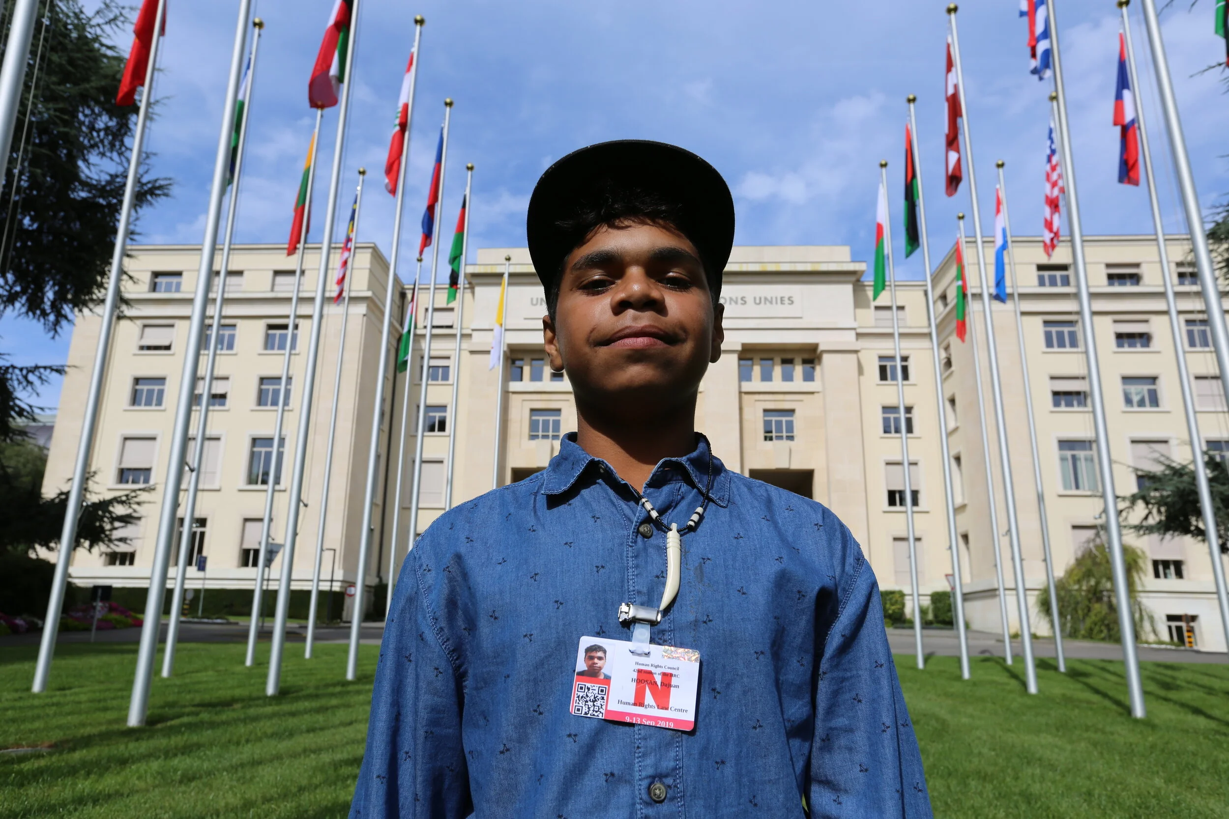 Dujuan in Geneva at the United Nations.  Credit: Maya Newell