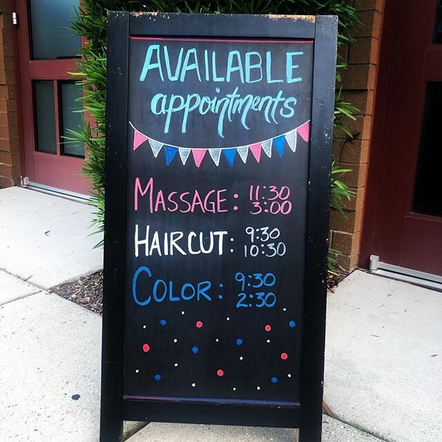 We are SO excited that we can finally post our openings!😅 Here is our availability for Monday, June 29th❤️🤍💙 You May not see all of the openings online, so call 910-799-3207 if you need to grab one of these🙌🏻
.
.
.
#seagrasssalonspa #massage #massagetherapy #therapeuticmassage #highlights #haircut #hairappointment #balayage #babylights #wilmingtonnc #wilmingtonnchairstylist #wellahair #wellastylist @epicuren @wellahair @wella
