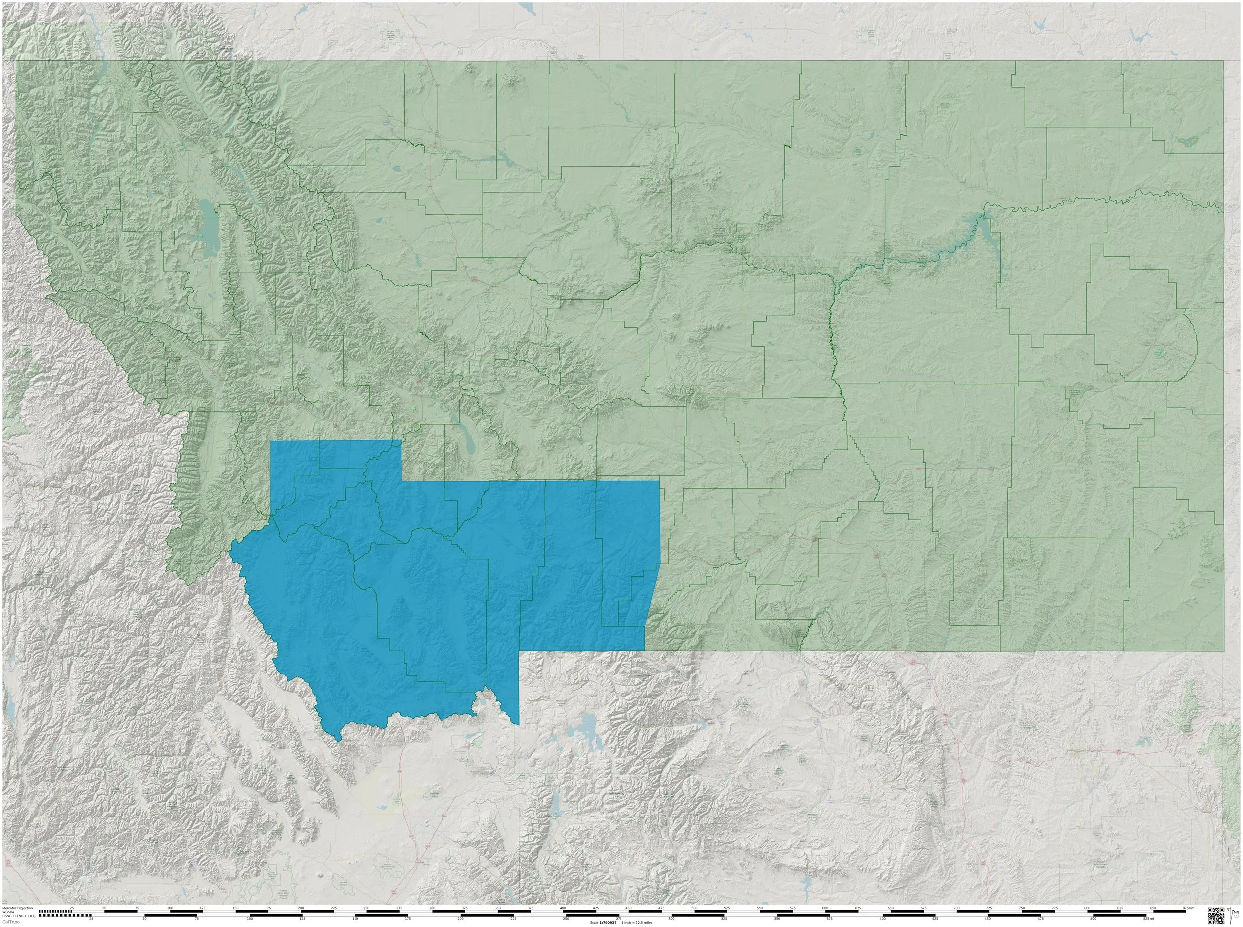 SWMMBA’s service area in blue