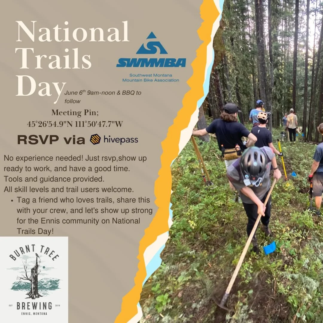 Gear on up! National trails day this year will give amazing recreational opportunities to the community of Ennis! Not far from Bozeman and with the pit stop of Norris hotsprings in route, this new trail might be your new favorite ride! We hope you ca