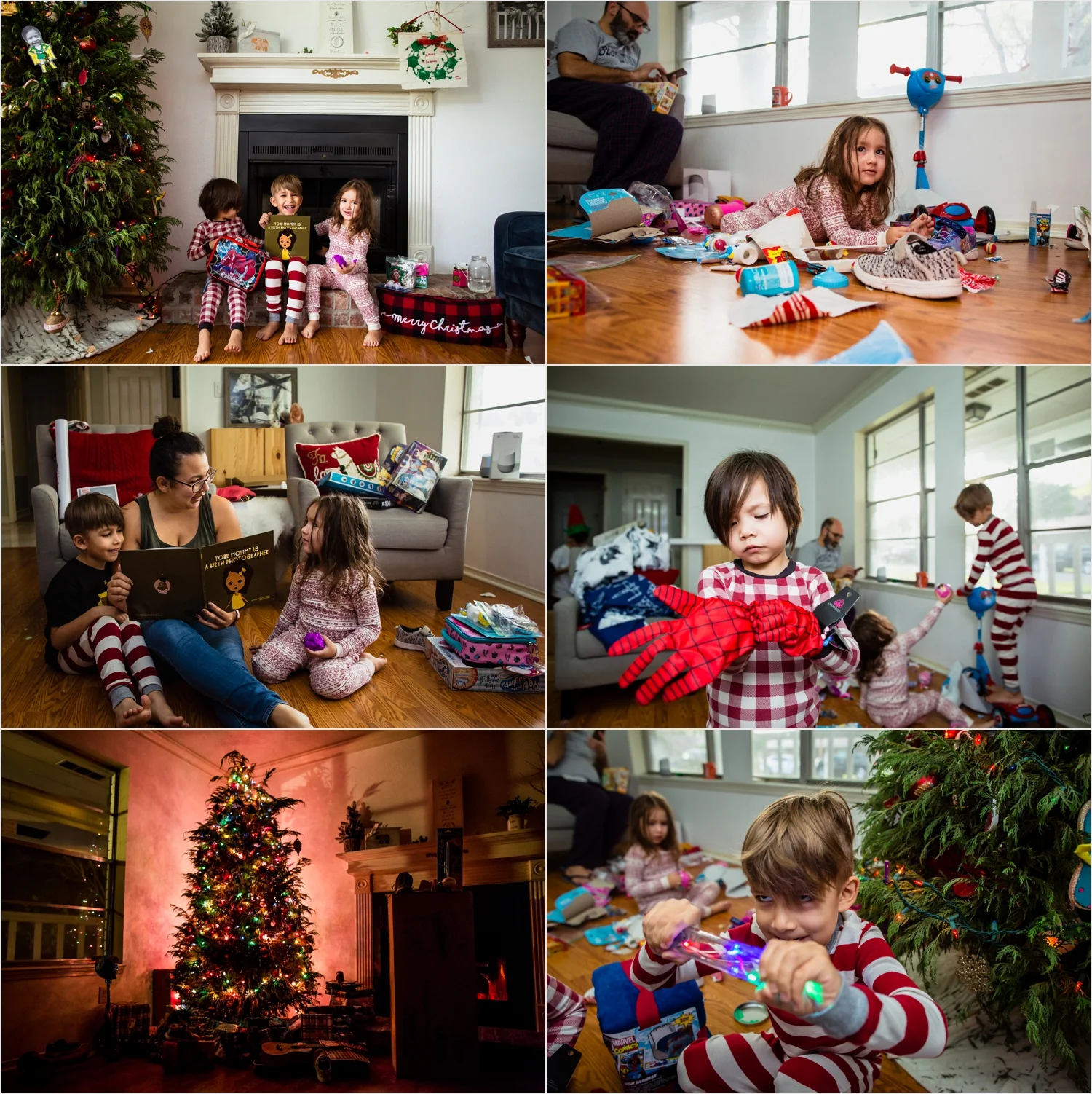 Christmas morning at Casa Hess. Photos by: Norma Hess Photography McAllen Documentary Photographer. Candid Family Photos.