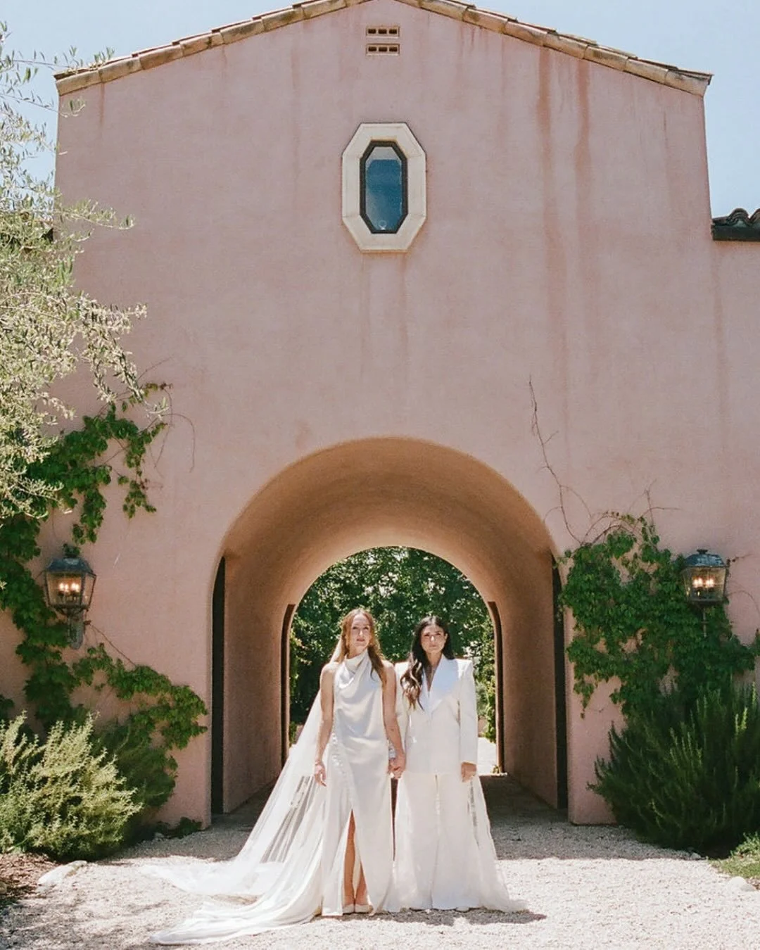 The Brides Wore Custom Harris Reed and Danielle Frankel to Their Dinner-Party Wedding in Santa Ynez