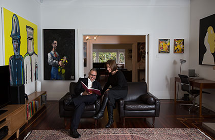 Max and Gabby Germanos, photographed for Art Collector issue 70, October - December 2014. Portrait by Nikki Short.