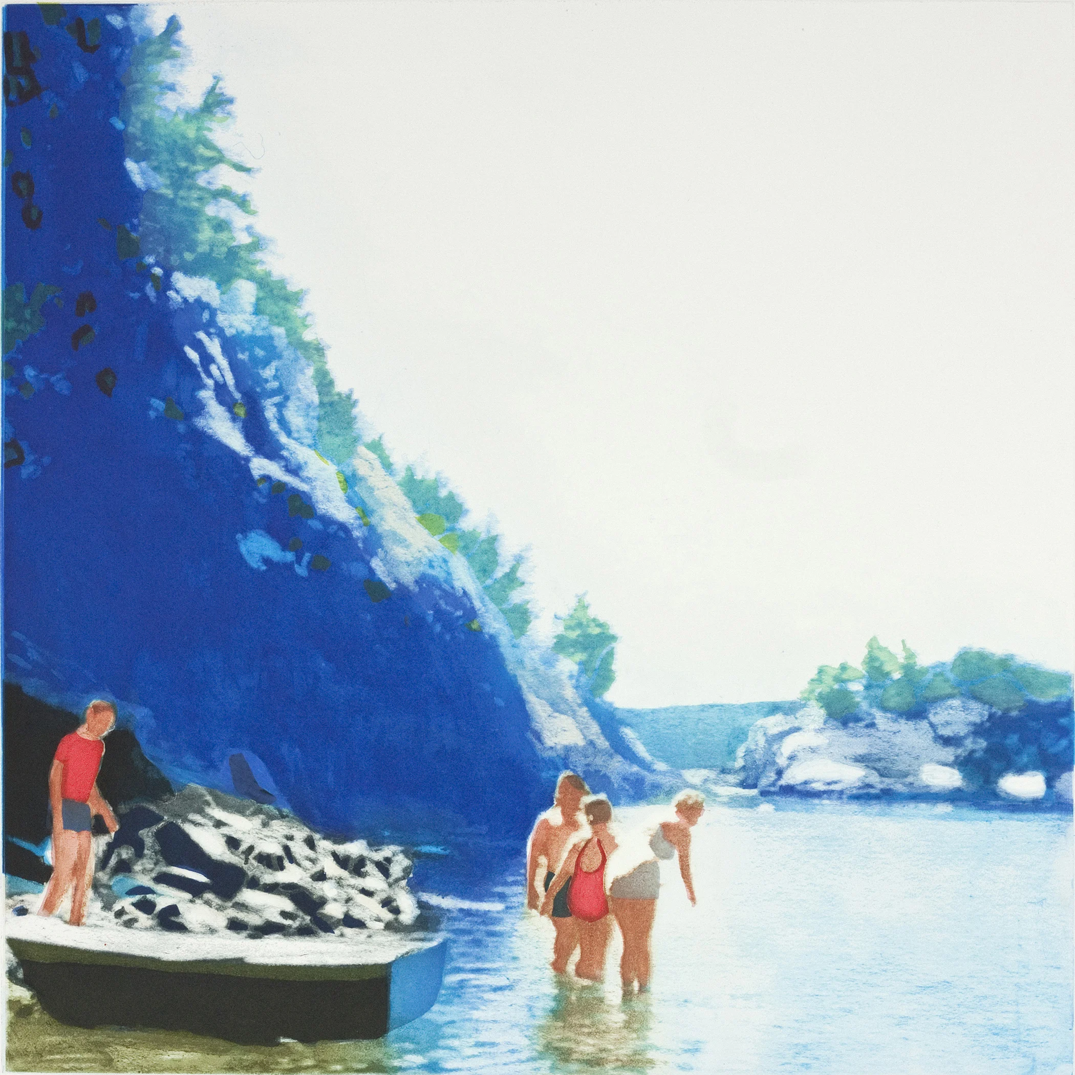 Isca Greenfield-Sanders, Mountain Stream , 2012. Direct to plate photogravure and aquatint. Published by Pauslon Bott Press. Printed by Renée Bott