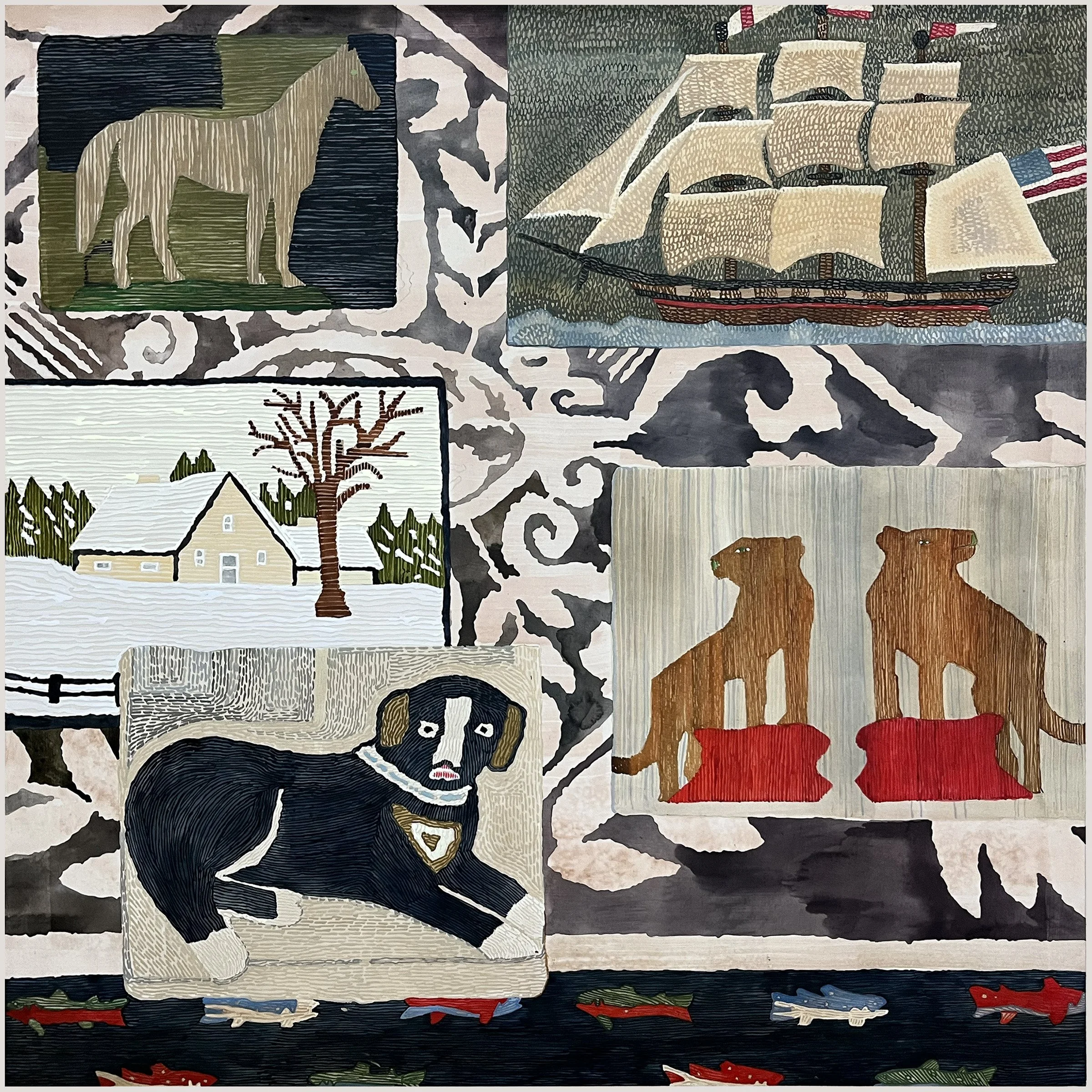 Renee_Bott_WOMEN'S WORK- Dog & Winter Lions_30x30_2025.jpg