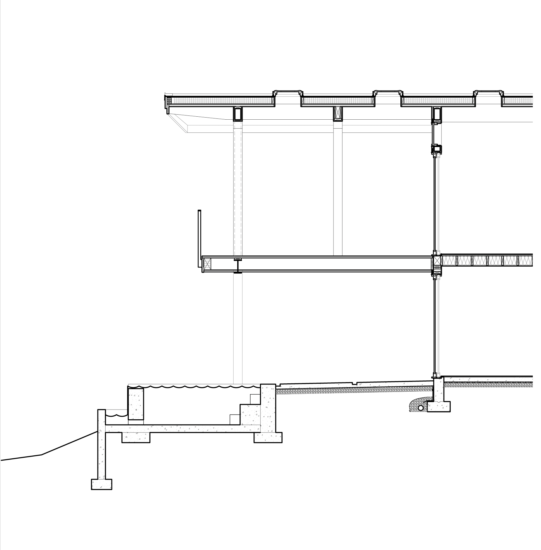Building Section @ Extended Living and Covered Outdoor Areas