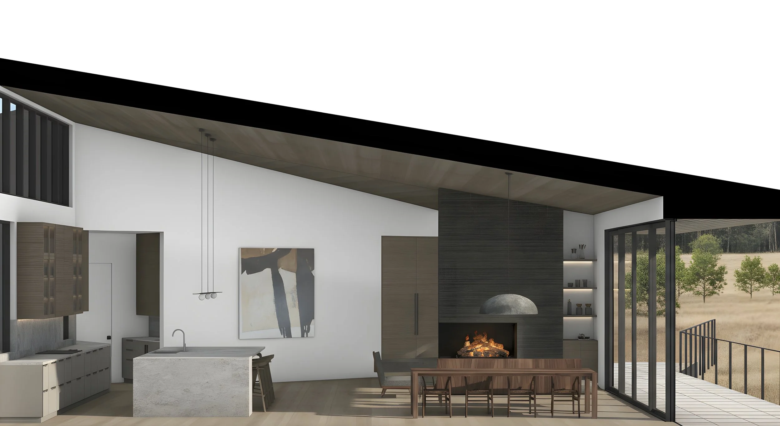 Concept Rendering: Living Area East Elevation Perspective