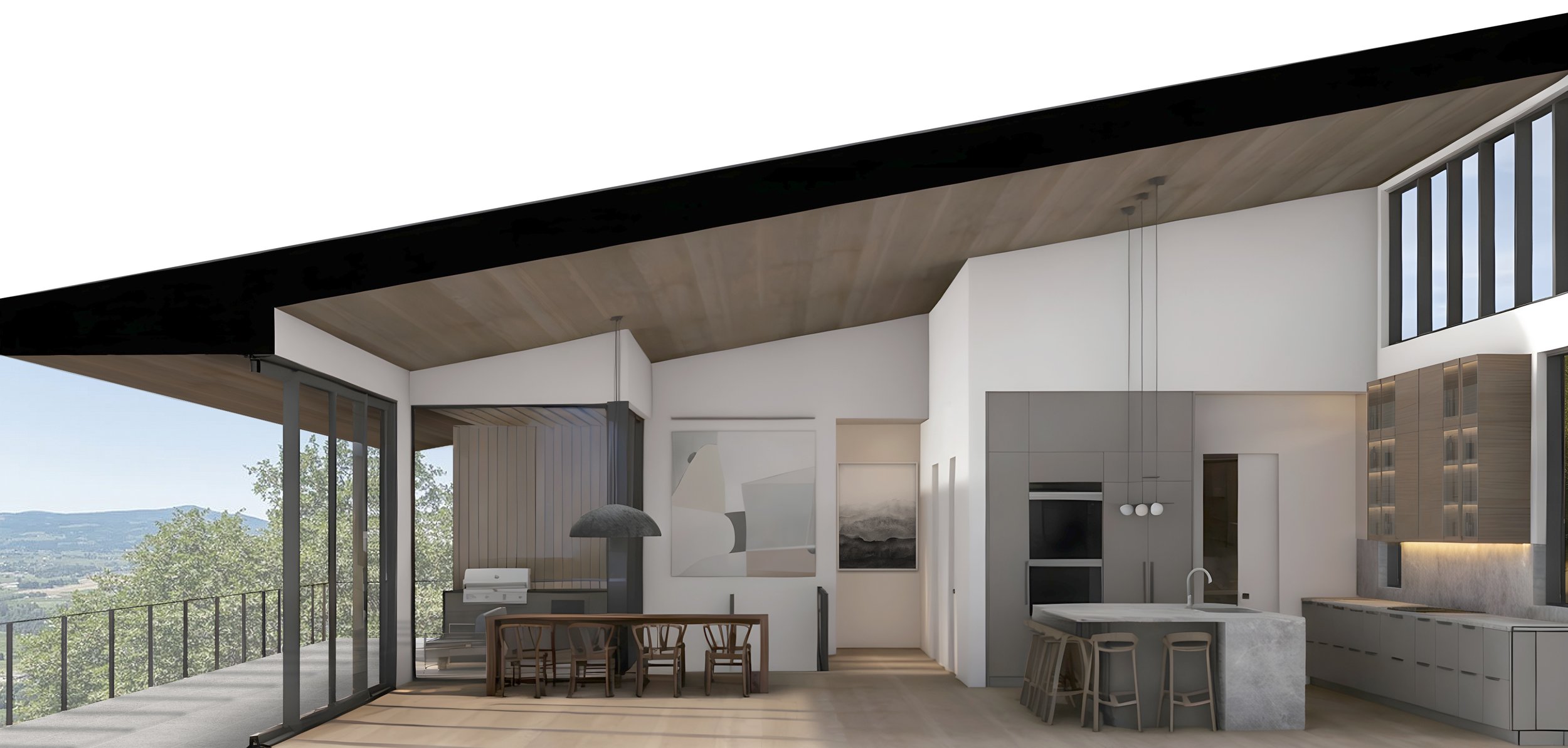 Concept Rendering: Living Area West Elevation Perspective