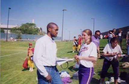 While working for the New York Daily News during the mid-1990s, I covered high-school sports for one year. Here I am interviewing a star softball player.