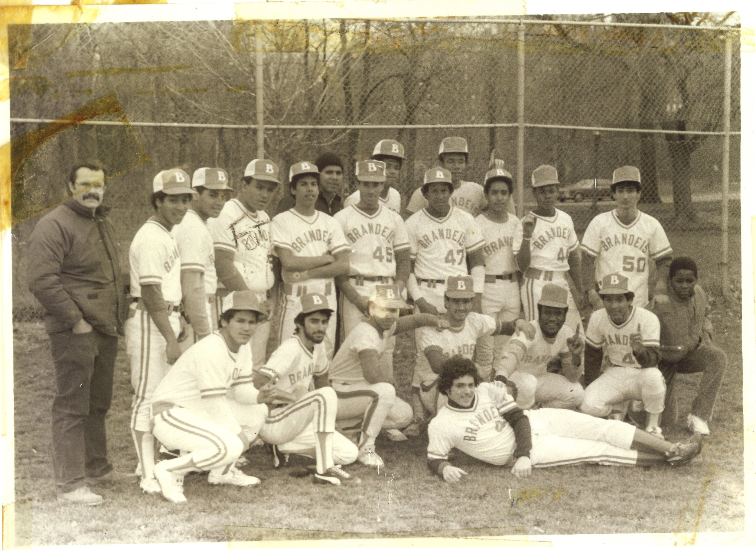   Brandeis High School’s baseball team circa the mid-1980s when I acted as the squad’s statistician. Can you spot me? (Mayor Michael Bloomberg would shutter the school in 2014 as part of his policy to improve public education.)  