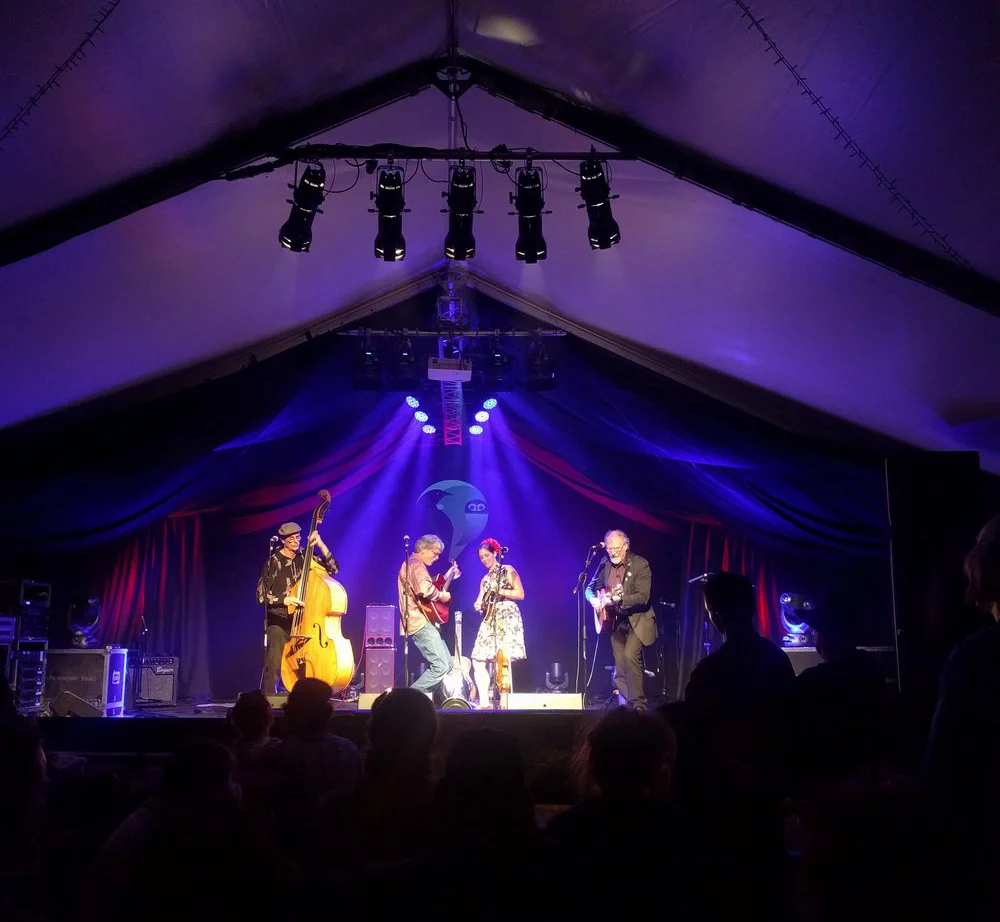 THE CHAPS - JOHN DODD, HYRAM BALLARD, ANNA BOWEN AND MIKE MORONEY. WHARE FLAT FOLK FESTIVAL 2/1/2018 FINAL CONCERT