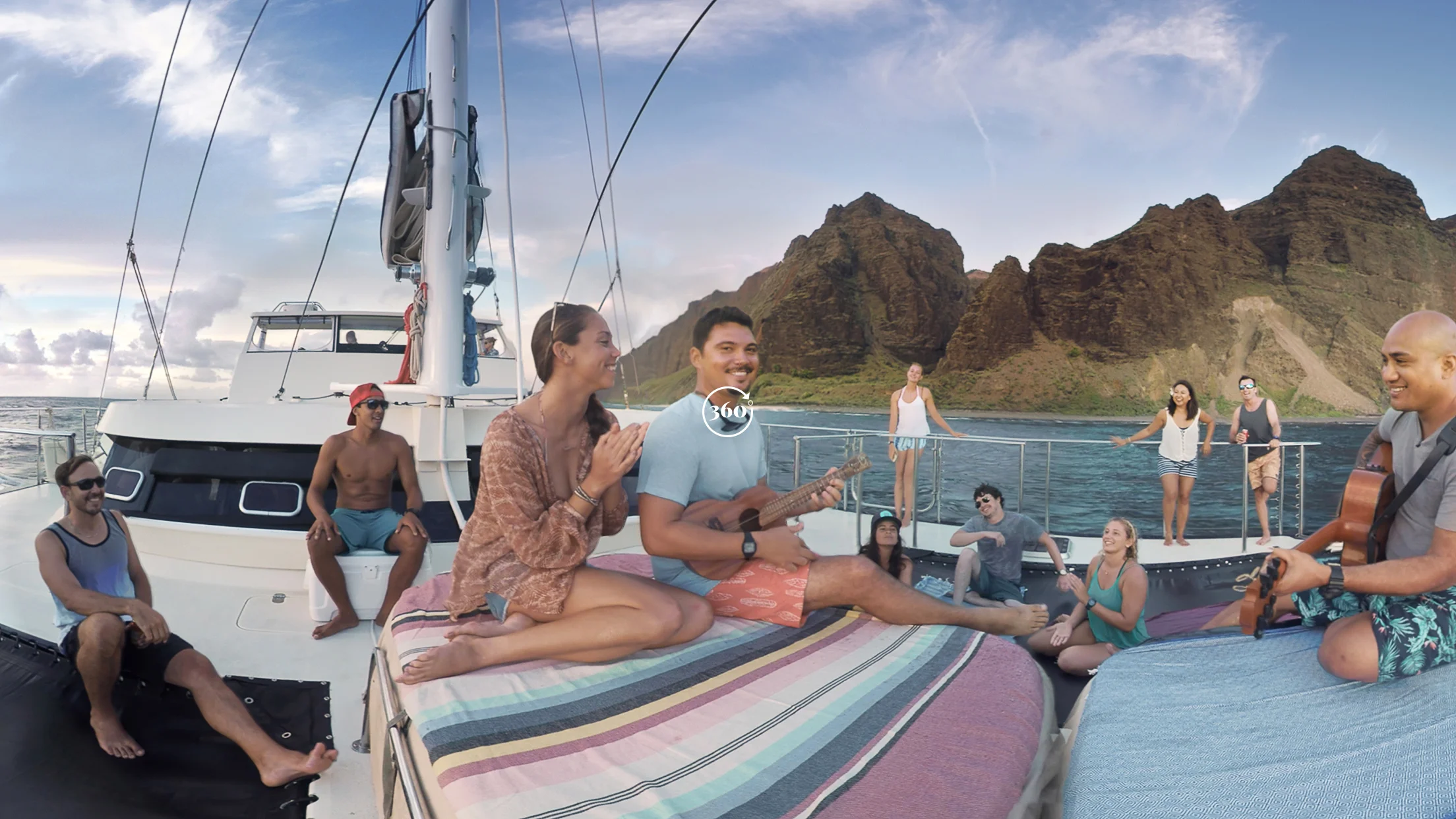 Catamaran Jam Session Along Napali Coast