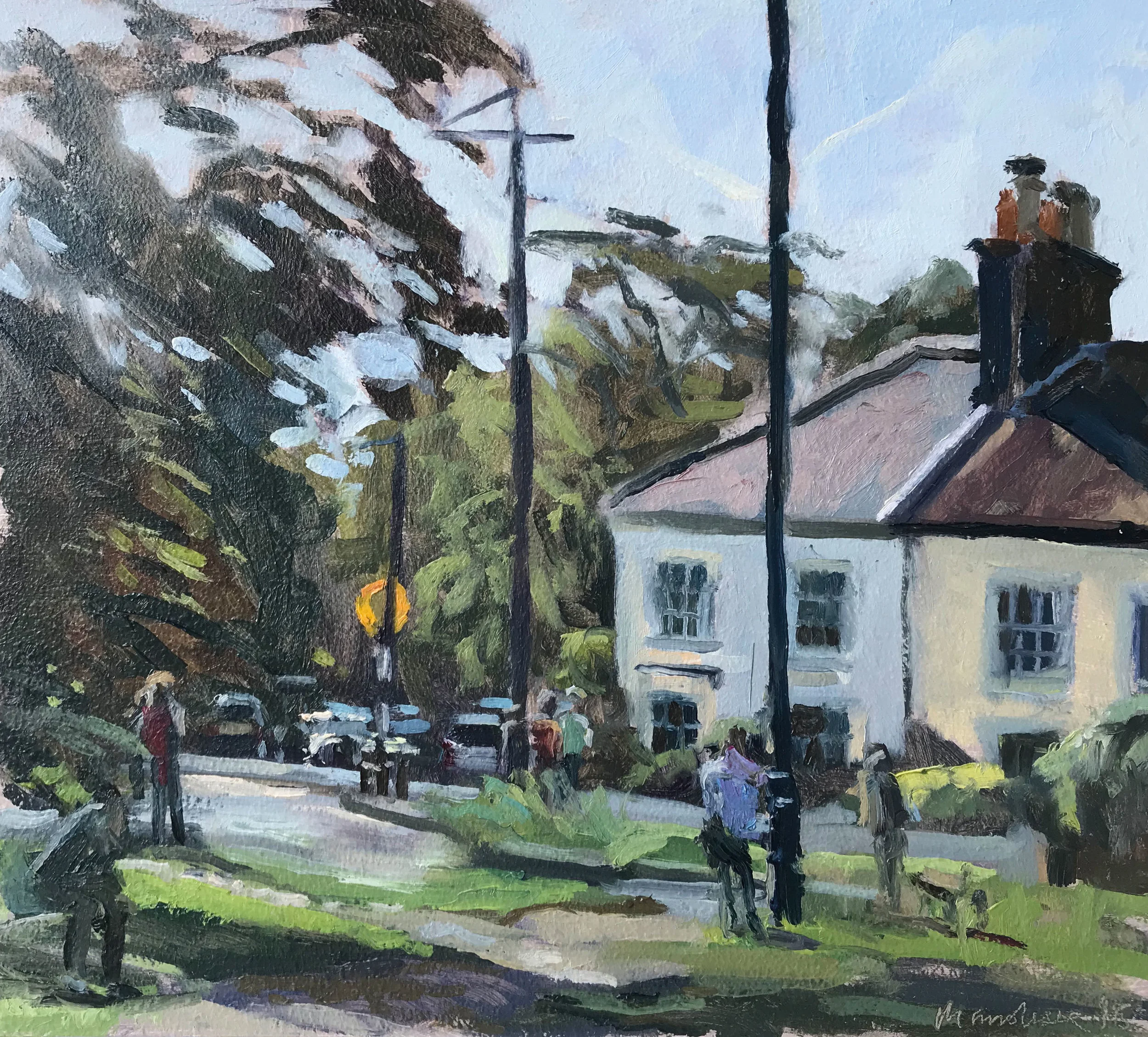 SUN AFTER A FOGGY START, SOUTHSIDE 2018 | oil on panel | 9X10” SOLD