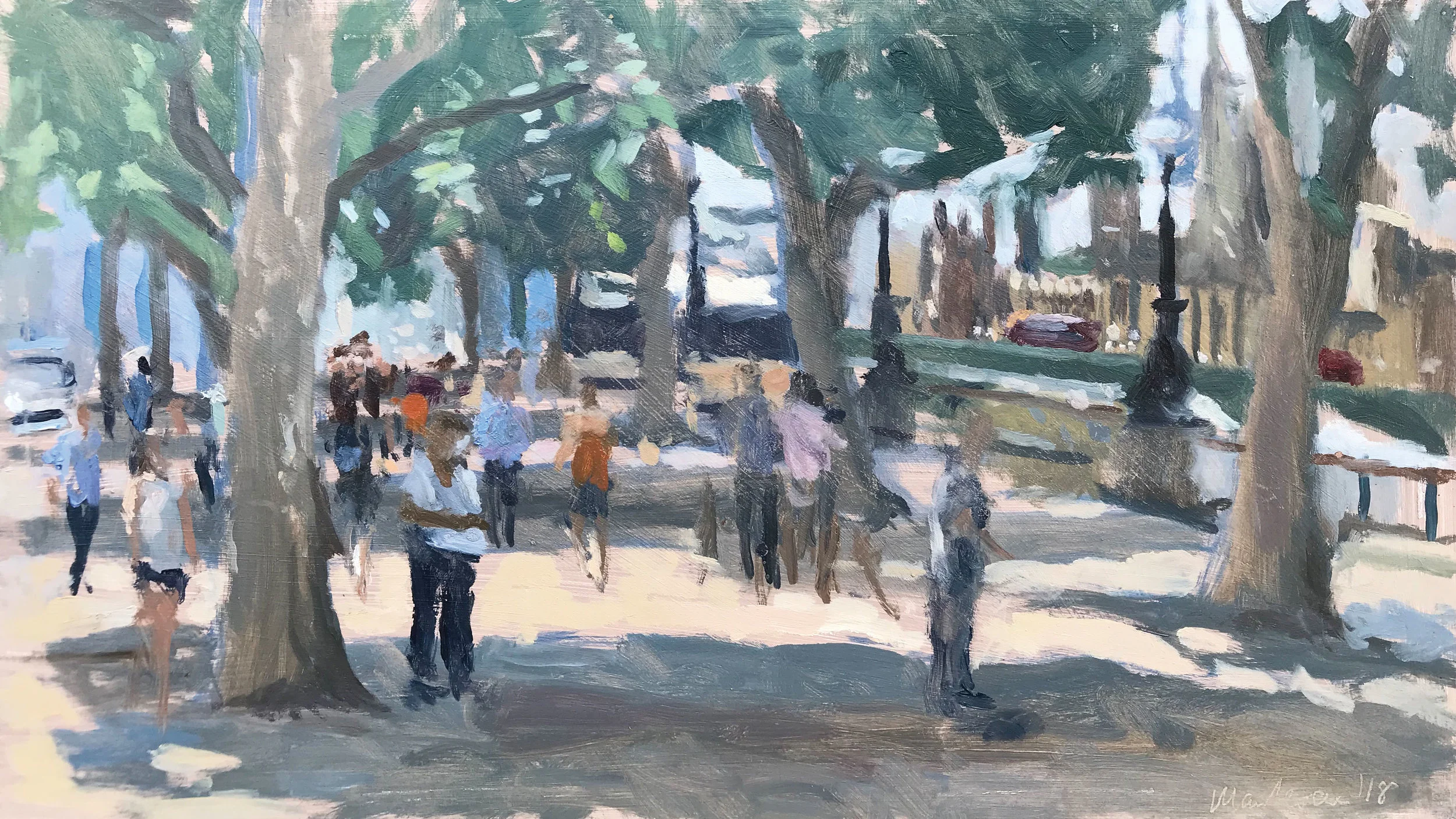 ‘Towards Waterloo Bridge from Southbank’ £570 8x14”