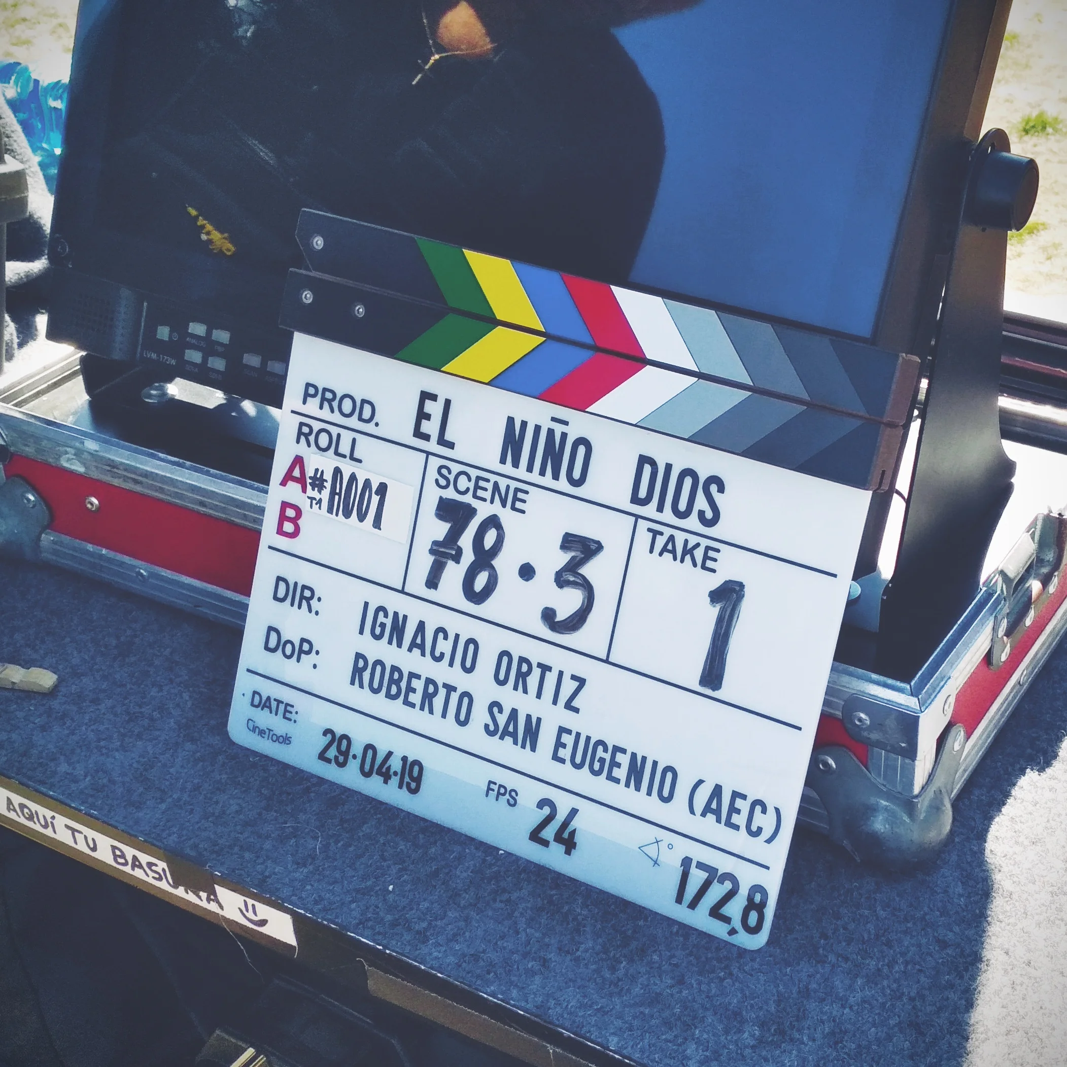 First day clapperboard.
