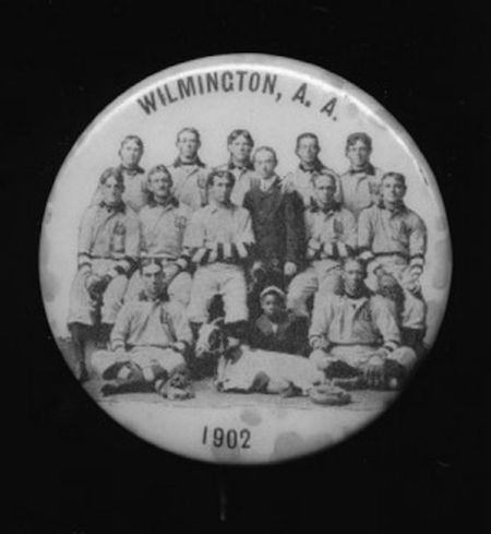 The phenomenal success of the independent Wilmington Athletic Association baseball team attracted national attention and spawned souvenirs like this pin.