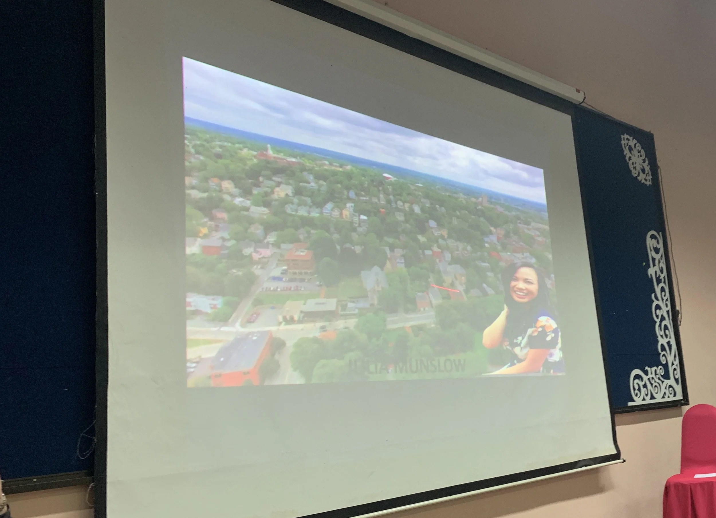 A still from my school’s welcome video for me