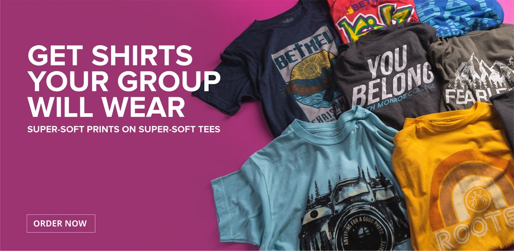 Sunday Cool - water based screen printing on the softest tees for your group
