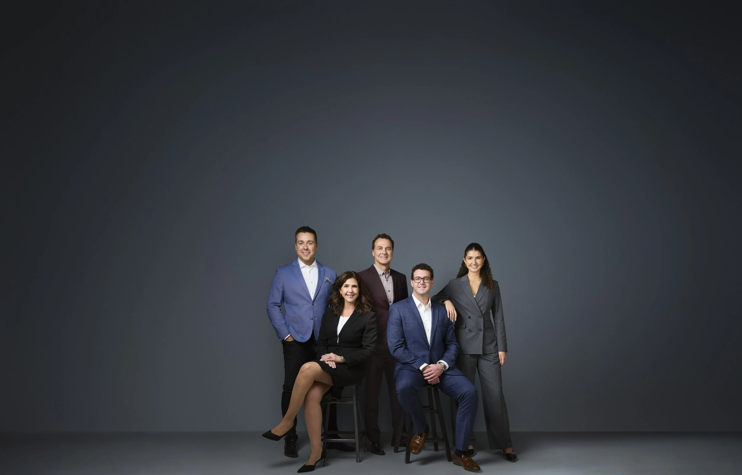 Group portrait for the Esposito team, taken in Ryan Parker Photography's Edmonton studio