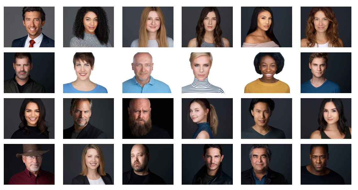 Collage of clean, minimal corporate and business headshots for LinkedIn taken in Ryan Parker Photography's Edmonton studio