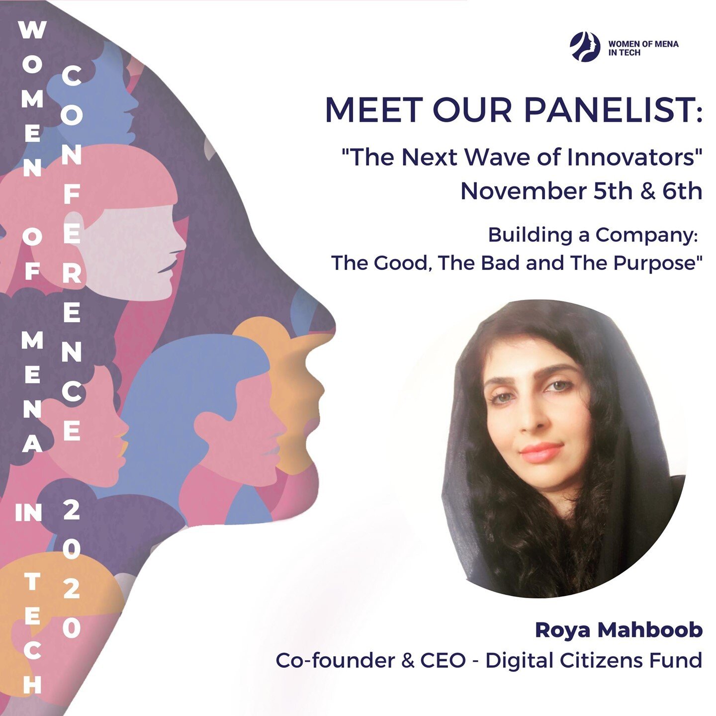 ✨Join Women of MENA In Technology for our virtual conference, &quot;The Next Wave of Innovators,&quot; November 5 - 6, 2020.✨ ⁠
⁠
We have several panels with different kinds of topics! This panel is called:⁠
⁠
Entrepreneur: &quot;Building a Company: 