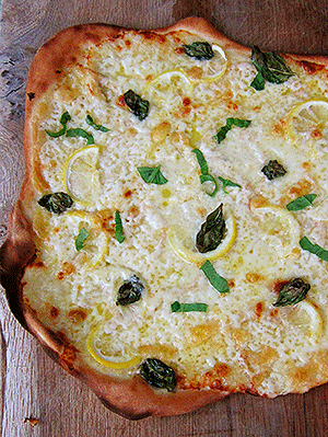 lemon basil pizza