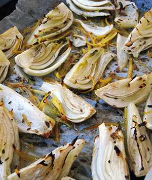 fennel, lemon and halloumi bruschetta