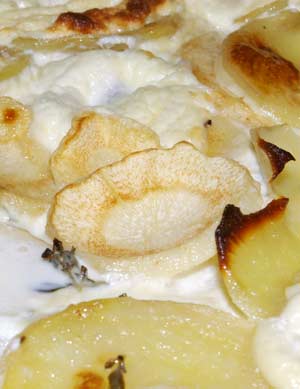 parsnip, thyme and nutmeg bake