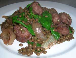 sausage and lentil standby
